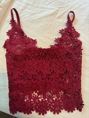 Women’s Floral Lace Cami in Deep Wine